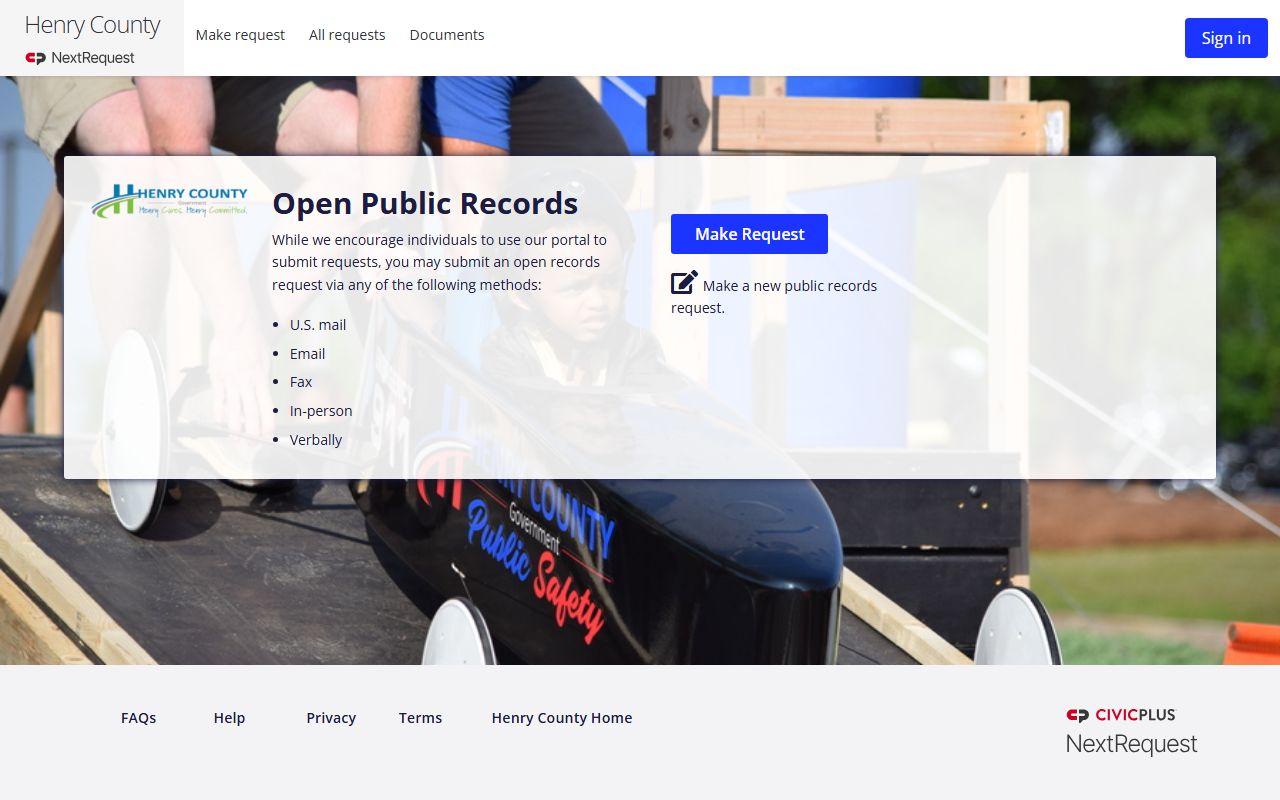 Henry County Clerk of Superior Court NextRequest public records portal