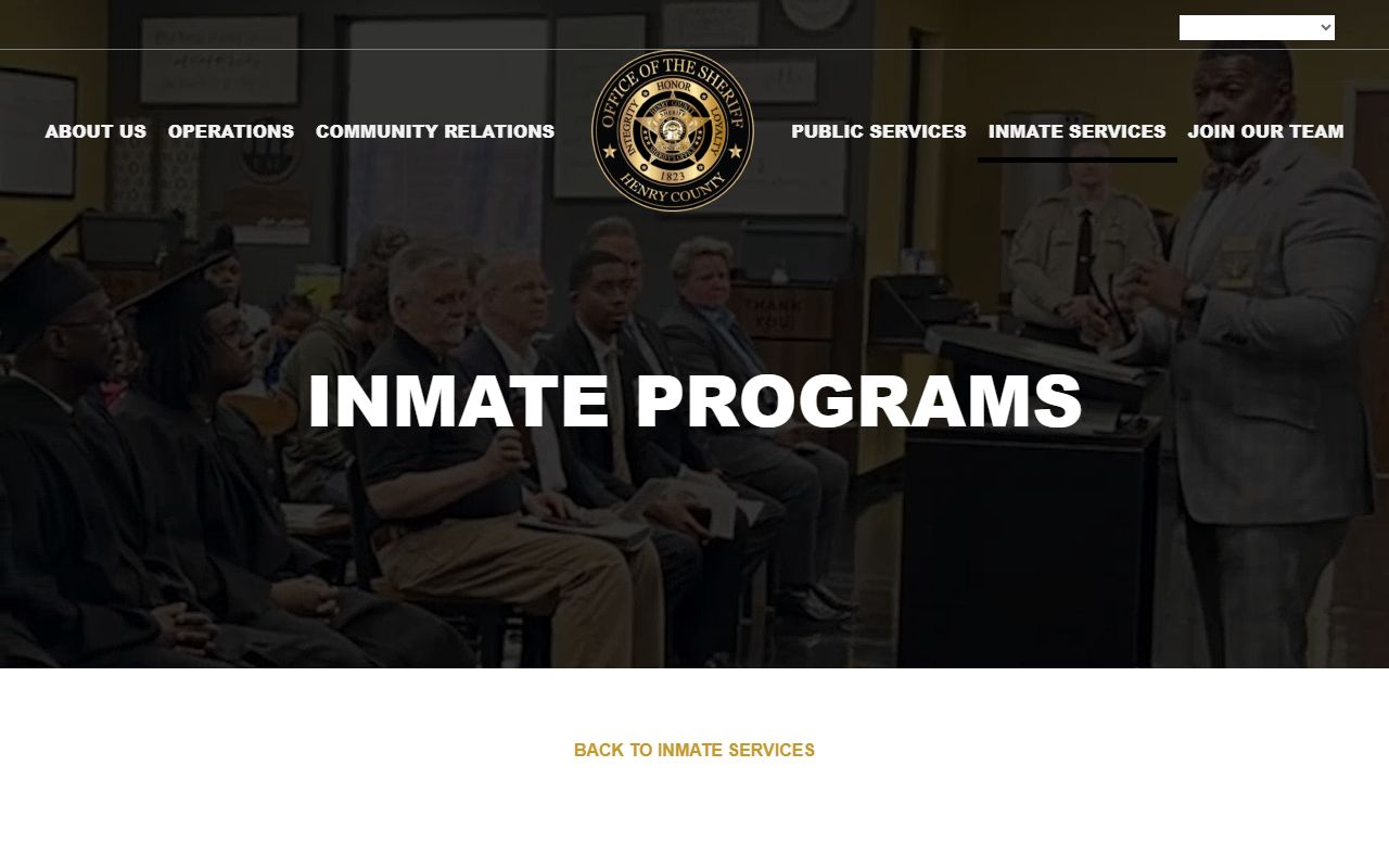 Henry County arrest records jail programs page