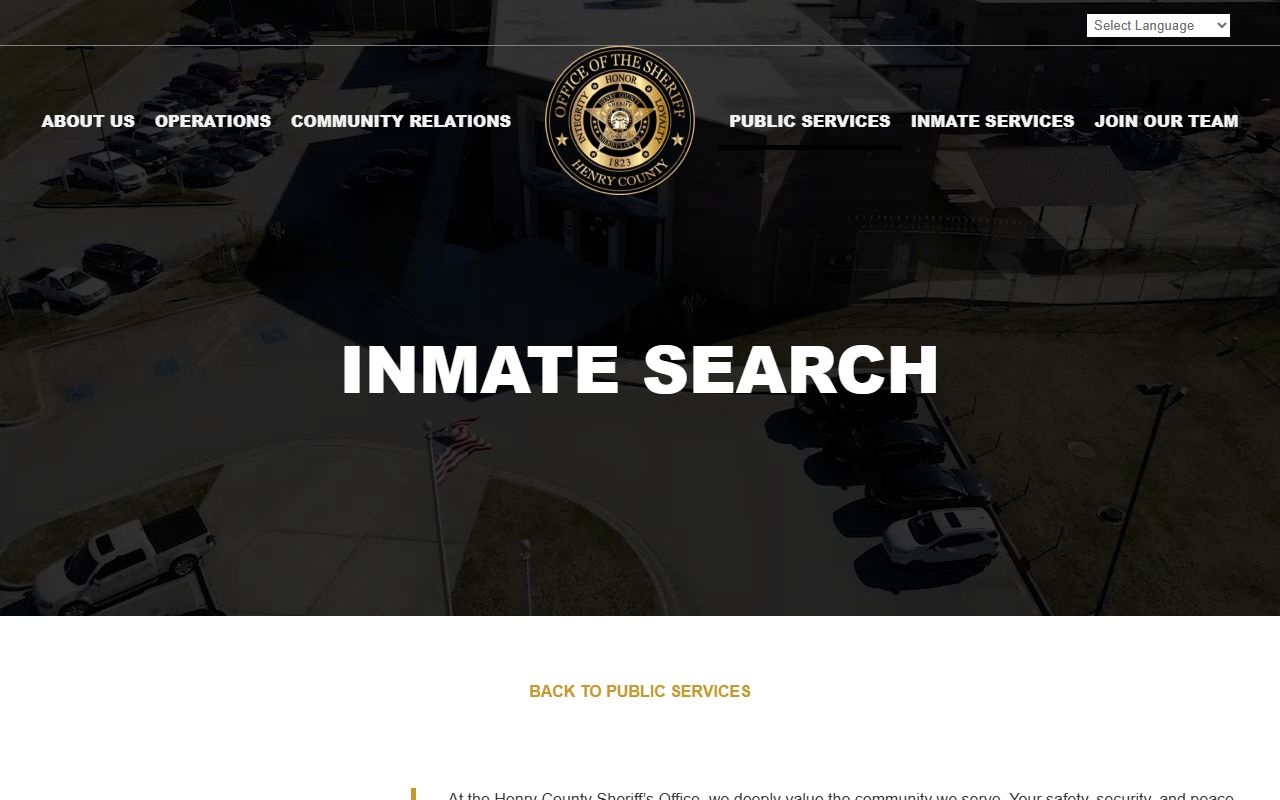Henry County arrest records inmate search page