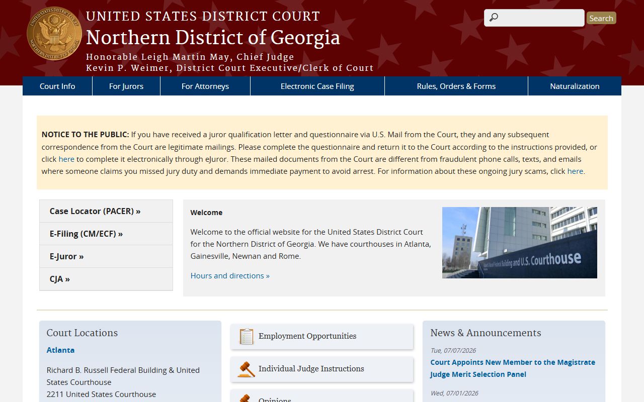 Henry County court dockets Northern District of Georgia federal court
