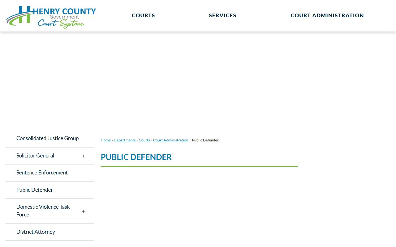 Henry County criminal court records Public Defender information