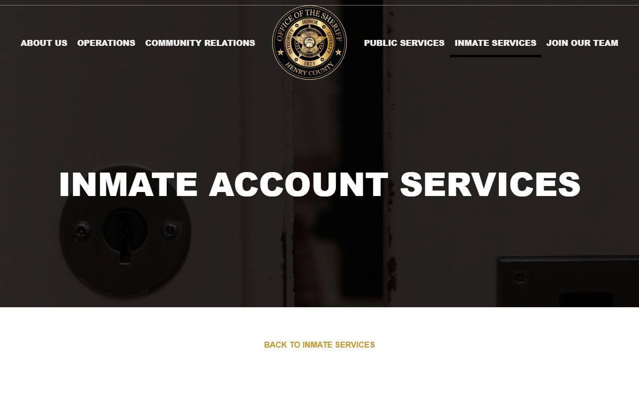 Henry County inmate search inmate account rules