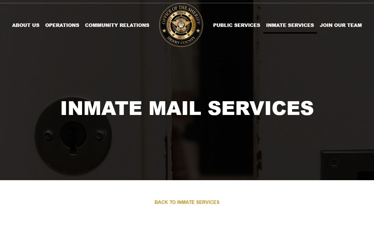 Henry County inmate search inmate mail rules