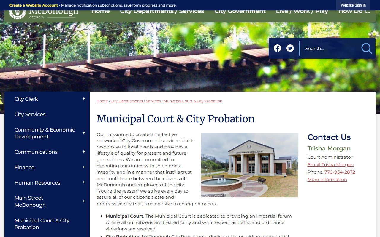 Henry County traffic court records McDonough Municipal Court citation page